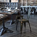 Flash Furniture Commercial Distressed Stackable Chair, Copper