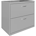 Lorell® 36"W x 17-5/8"D Lateral 2-Drawer File Cabinet With Arc Pull, Silver