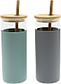 GNBI Glass Tumbler Set, 16 Oz, Sage/Gray, Set Of 2 Tumblers 1 thumbnail image