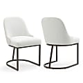 Glamour Home Ayane Boucle Dining Accent Chairs, White, Set Of 2 Chairs