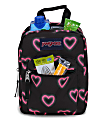 Jansport Big Break Lunch Bag 10 H x 7 12 W x 5 D 100percent Recycled Happy  Hearts Black - Office Depot