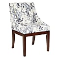 Office Star Monarch Dining Chairs, Paisley Charcoal/Medium Espresso, Set Of 2 Chairs