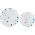 Amscan Round Hot-Stamped Plastic Plates, Blue, Pack Of 20 Plates