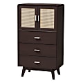 Baxton Studio Giancarlo 3-Drawer Storage Chest, 47-5/8”H x 26-13/16”W x 15-3/4”D, Espresso Brown/Light Brown 1 thumbnail image