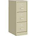 Lorell Commercial-Grade Putty Vertical File - 15" x 22" x 40.2" - 3 x Drawer(s) for File - Letter - Vertical - Ball-bearing Suspension, Removable Lock, Pull Handle, Wire Management - Putty - Steel - Recycled