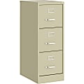 Lorell Fortress Series 22" Commercial-Grade Vertical File Cabinet - 15" x 22" x 40.2" - 3 x Drawer(s) for File - Letter - Vertical - Ball-bearing Suspension, Removable Lock, Pull Handle, Wire Management - Putty - Steel - Recycled