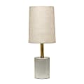Lalia Home Antique Brass Concrete Table Lamp, 18-1/2"H, Khaki Shade/Cement Base