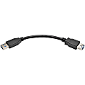 Eaton Tripp Lite Series USB 3.0 SuperSpeed Extension Cable (A M/F), Black, 6-in. (15.24 cm) - USB extension cable - U32406NBK 1 thumbnail image