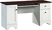 Sauder® Select 60"W Double-Pedestal Computer Desk, Soft White/Cherry 1 thumbnail image