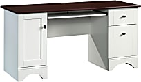 Sauder® Select 60"W Double-Pedestal Computer Desk, Soft White/Cherry