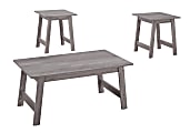Monarch Specialties Milos 3-Piece Table Set, Gray 1 thumbnail image
