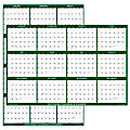 2025 SwiftGlimpse Reversible Yearly Wall Calendar, 24” x 36”, Green, January To December 1 thumbnail image