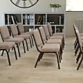 Flash Furniture HERCULES Series 21"W Stackable Church Chair, Beige/Coppervein