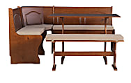 Linon Jessica Nook Set With Cushions, Walnut/Beige 1 thumbnail image