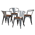 Baxton Studio Ryland Dining Chairs, Gray, Set Of 4 Chairs
