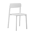 Eurostyle Tibo Polypropylene Stackable Outdoor Side Chairs, White, Set Of 2 Chairs