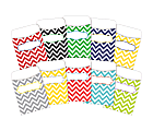 Barker Creek Peel And Stick Library Pockets, 3" x 5", Chevron Beautiful/Chevron Nautical, Pack Of 60 Pockets