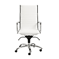 Eurostyle Dirk Faux Leather High-Back Commercial Office Chair, Chrome/White 1 thumbnail image