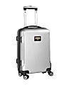 Denco Sports Luggage NCAA ABS Plastic Rolling Domestic Carry-On Spinner, 20" x 13 1/2" x 9", Pepperdine Waves, Silver