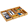 Mind Reader 7-Piece Bamboo Drawer Organizer Set, Brown 1 thumbnail image