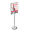 Azar Displays Metal Vertical 2-Sided Slide-In Floor Stand, 43-1/2"H x 15"W x 15"D, Clear