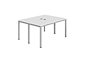 Boss Office Products Simple System Double Desk, Face To Face, 30”H x 66”W x 29-1/2”D, White