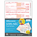 Office Depot® Brand 1099-NEC Laser Tax Forms, 4-Part, 3-Up, 8-1/2" x 11", Pack Of 50 Form Sets