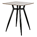 Lumisource Clara Mid-Century Modern Counter Table, Square, Walnut/Black
