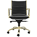 Eurostyle Dirk Faux Leather Low-Back Commercial Office Chair, Matte Gold/Black