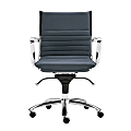 Eurostyle Dirk Faux Leather Low-Back Commercial Office Chair, Chrome/Blue 1 thumbnail image