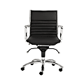 Eurostyle Dirk Faux Leather Low-Back Commercial Office Chair, Chrome/Black