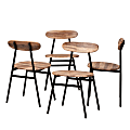 Baxton Studio Sherwood Dining Chairs, Walnut/Black, Set Of 4 Chairs