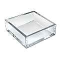 Azar Displays Deluxe Square Trays, 2”H x 5-7/8”W x 5-7/8”D, Clear, Pack Of 4 Trays