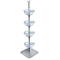 Azar Displays Tiered Bowl Floor Display With Flat Base, 4 Tiers, 12"D, Clear