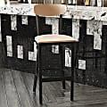 Flash Furniture Wright Steel/Wood Commercial-Grade Barstool With Boomerang Back, Natural Birch