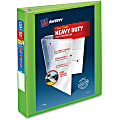 Avery® Heavy-Duty View 3-Ring Binder With Locking One-Touch EZD™ Rings, 1 1/2" D-Rings, 41% Recycled, Chartreuse