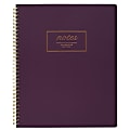 Cambridge® Fashion Twin-Wire Business Notebook, 9" x 11", College Ruled, 80 Sheets, 30% Recycled, Purple (49567)