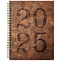 2025 TF Publishing Weekly/Monthly Planner, 6-1/2” x 8”, Aged Leather, January To December