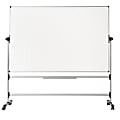 MasterVision® Earth Easy Clean Revolving Mobile Easel, 47 1/4" x 70 13/16", Silver