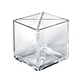 Azar Displays Deluxe Cube Bins, Small Size, 4" x 8" x 8", Clear, Pack Of 4