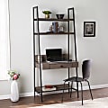 SEI Furniture Lizvan 33"W Ladder Writing Desk With Storage, Gray-Brown/Black 1 thumbnail image