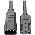 Tripp Lite 2ft Power Cord Extension Cable C14 to C13 Heavy Duty 15A 14AWG 2' - 15A, 14AWG (IEC-320-C14 to IEC-320-C13) 2-ft."