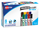 Avery® Marks A Lot® Dry Erase Markers, Chisel Tip, Desk-Style, Assorted, Pack Of 8 Markers 1 thumbnail image