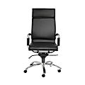 Eurostyle Gunar Pro Faux Leather High-Back Commercial Office Chair, Chrome/Black