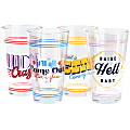 Wanda June Home by Miranda Lambert Honky Tonk 4-Piece Glass Tumbler Set, 16.6 Oz, Clear/Multicolor 1 thumbnail image
