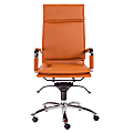 Eurostyle Gunar Pro Faux Leather High-Back Commercial Office Chair, Chrome/Cognac 1 thumbnail image