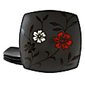 Hometrends Evening Blossom 4-Piece Square Stoneware Dinner Plate Set, 10-1/4”, Black 1 thumbnail image
