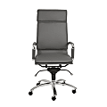 Eurostyle Gunar Pro Faux Leather High-Back Commercial Office Chair, Chrome/Gray
