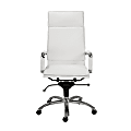 Eurostyle Gunar Pro Faux Leather High-Back Commercial Office Chair, Chrome/White