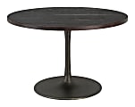 Zuo Modern Seattle Mango Wood And Aluminum Round Dining Table, 30-1/8”H x 47”W x 47”D, Dark Brown 1 thumbnail image